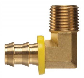 Empuje de latón para manguera, codo macho NPT de 90 grados