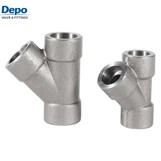 Tee lateral roscado de acero inoxidable de 45 grados con rama Y-(lateral) Clase 3000