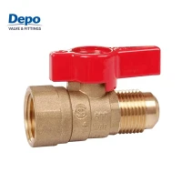 Válvula de bola de gas de latón macho - hembra de 600 PSI, tamaño estándar, válvula de gas roscada de dos piezas para gasoducto